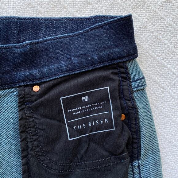 AYR The Riser High Rise Skinny Jeans Dark Wash Raw Hem Women’s W26 L28 LA Made - Picture 9 of 14